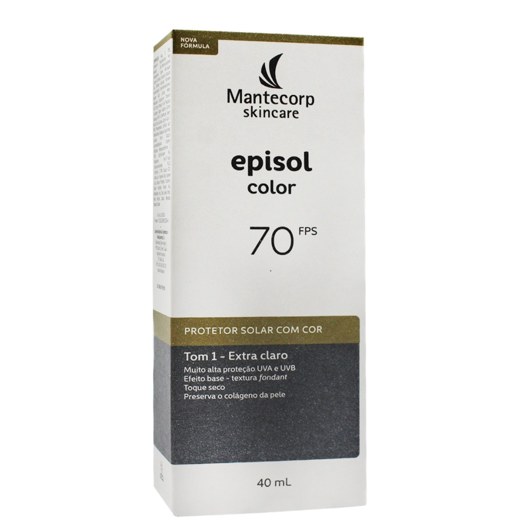 Episol Protetor Solar Fps 70 Com Cor Tom 1 Color Extra Claro (40ml)